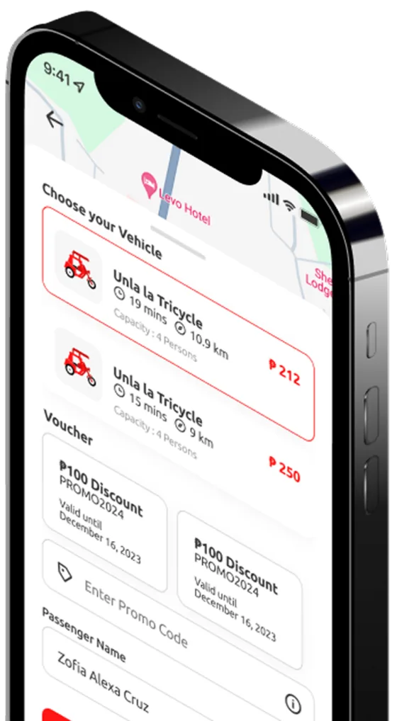 UNLA LA app driver tracking screen